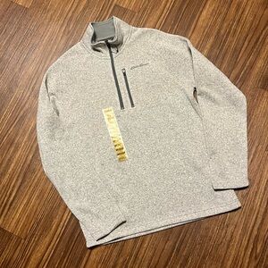 New Eddie Bauer Gray Quarter-Zip Pullover